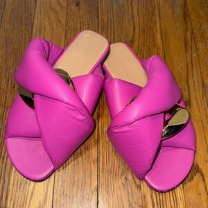 JW Anderson Chain Leather Sandal in fuchsia Barbie pink size 36.5 leather gold